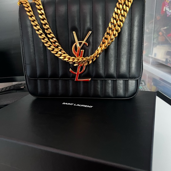 Vicky YSL Monogram Leather Chain Bag (Large) - Picture 3 of 14